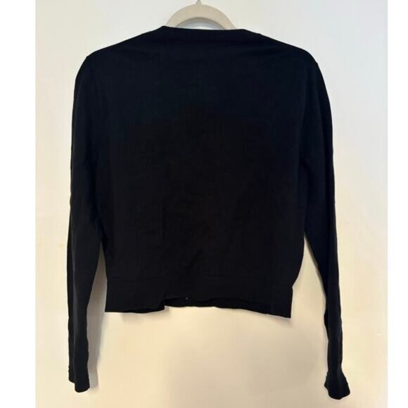 NWT J.Crew New Jackie Cardigan In Premium Ultra Fine Cotton Blend Black Size M - Picture 3 of 6